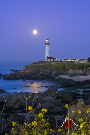 Super Moonset - Pigeon Point Lighthouse
