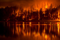 Courtney Fire reflected in Bass Lake