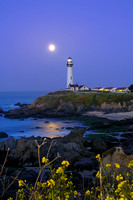 Super Moonset - Pigeon Point Lighthouse