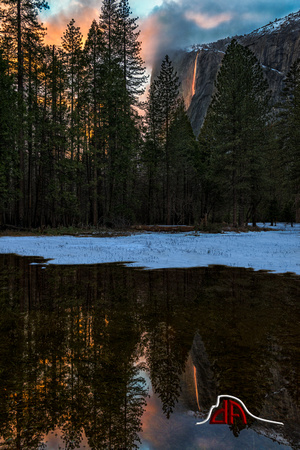 Firefall Reflection - Yosemite National Park