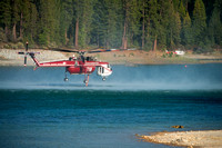 Teamwork - Helicopters Battle Bass Lake Forest Fire