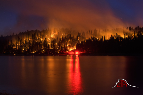 Wide Angle of the Courtney Fire at Bass Lake