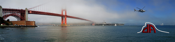 USS Carl Vinson sails under the Golden Gate